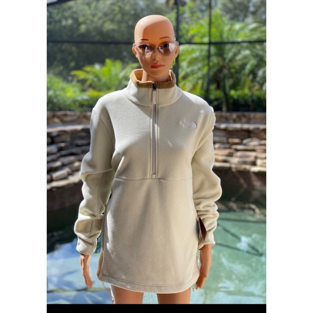The North Face Campbell Pullover Women's White Fleece Jacket Size XL NWT